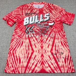 Chicago Bulls Ultra Game Tie Dye Graphic T Shirt Mens M Red NBA 66 AOP